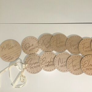 Hobby Lobby wooden nursery milestone 12 months photo props for newborn